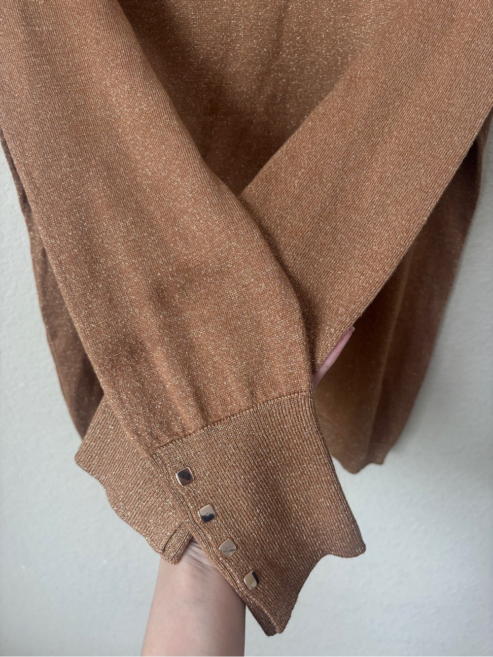 Chico's NEW Camel Shimmer Turtleneck Sweater - Picture 5 of 9